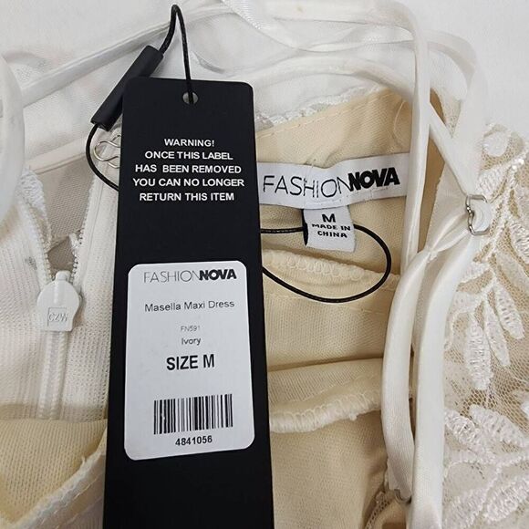 Fashion Nova Size Small Masella Maxi Dress In Ivory NWT  E1 - Picture 7 of 11